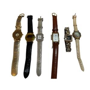 Lot of 6 Womens Fashion Watches Collezio Andre Gold Silver Tone Leather Metal